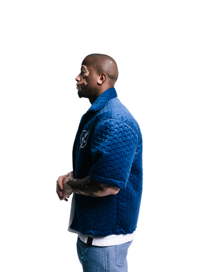 Insanidy Blue Monogram Button Up Shirt