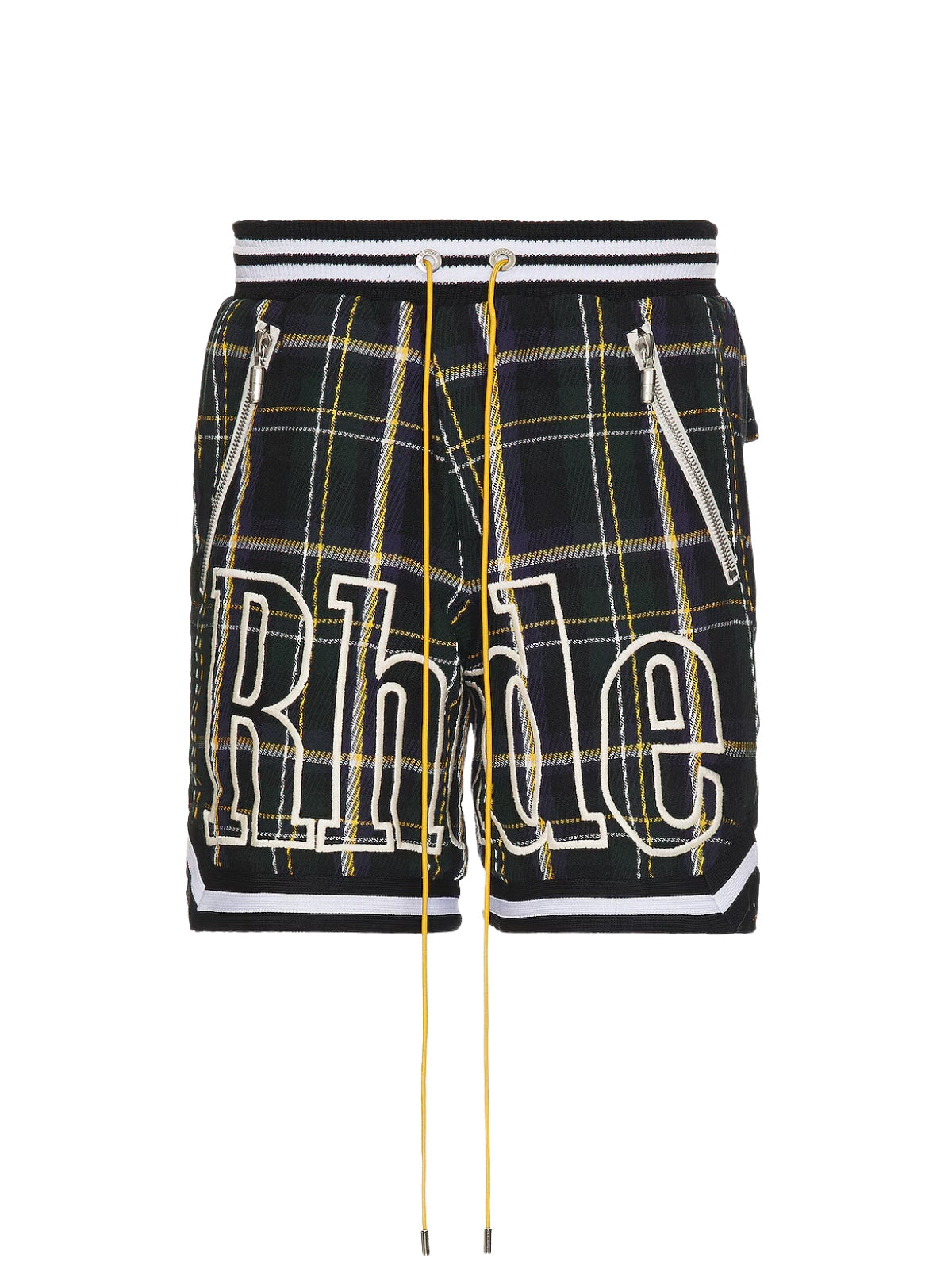 Rhude Shorts Flannel Court Logo Multi Green