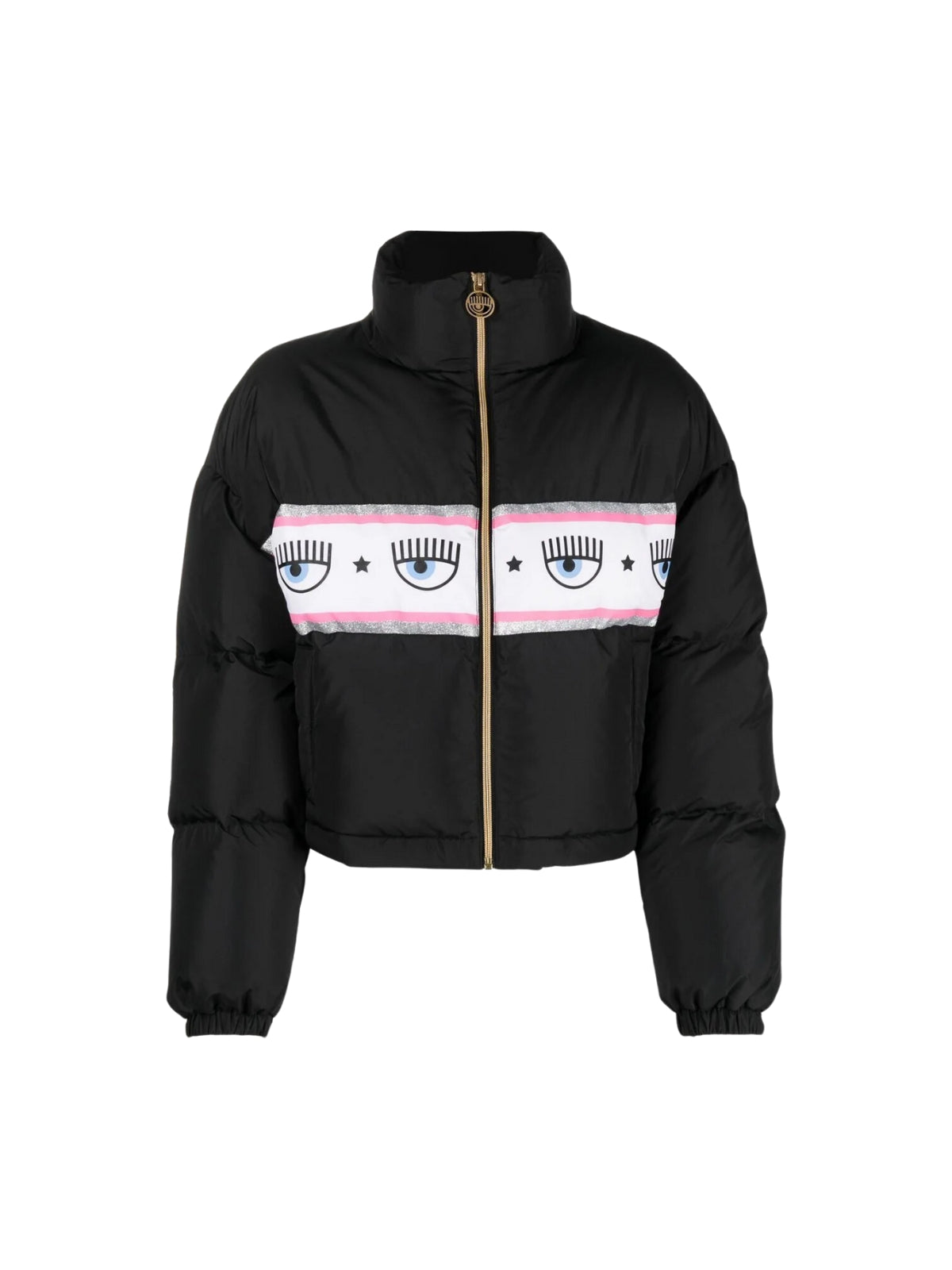 Chiara Ferragni Jacket Puffer Logo Print Black