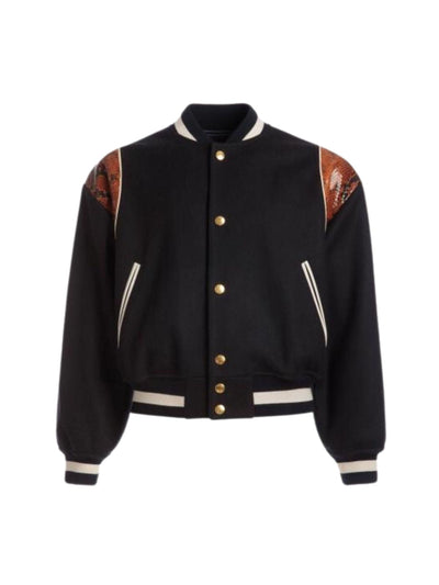 Bally Jacket Varsity Button Down White-Navy