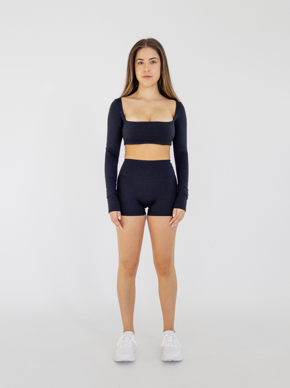 TCC Black Long Crop Shirt