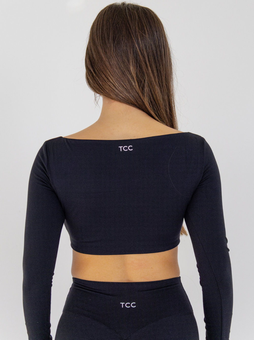TCC Black Long Crop Shirt