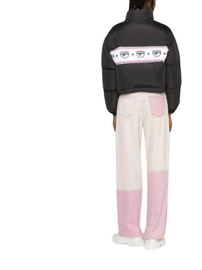 Chiara Ferragni Jacket Puffer Logo Print Black