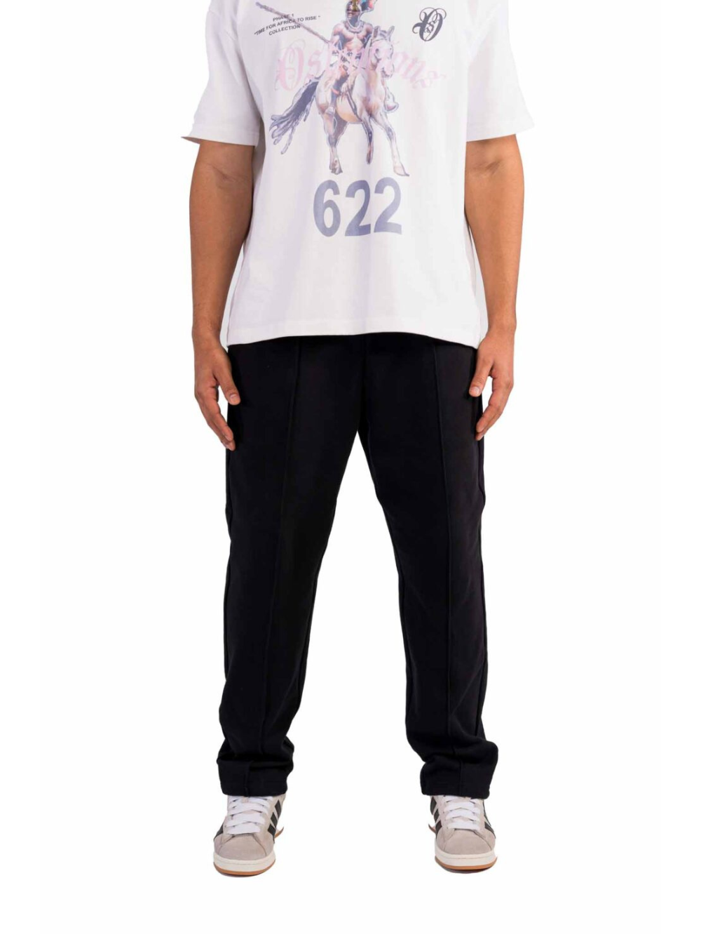 Ostentious Black Pleaded Sweatpants