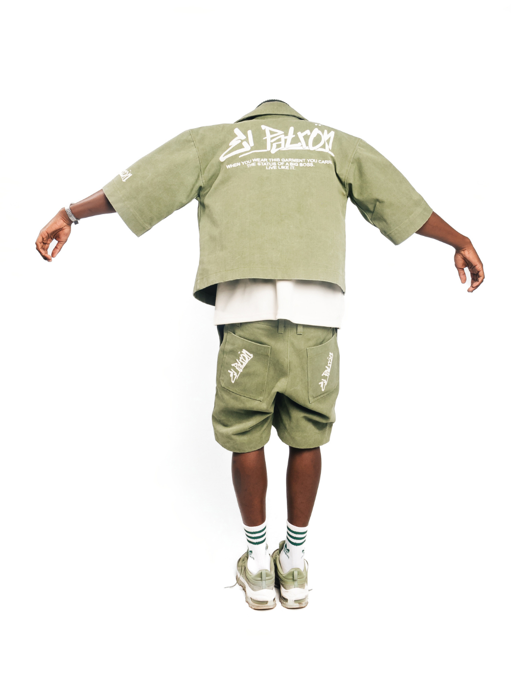 El Patron Green Stone Wash Shorts