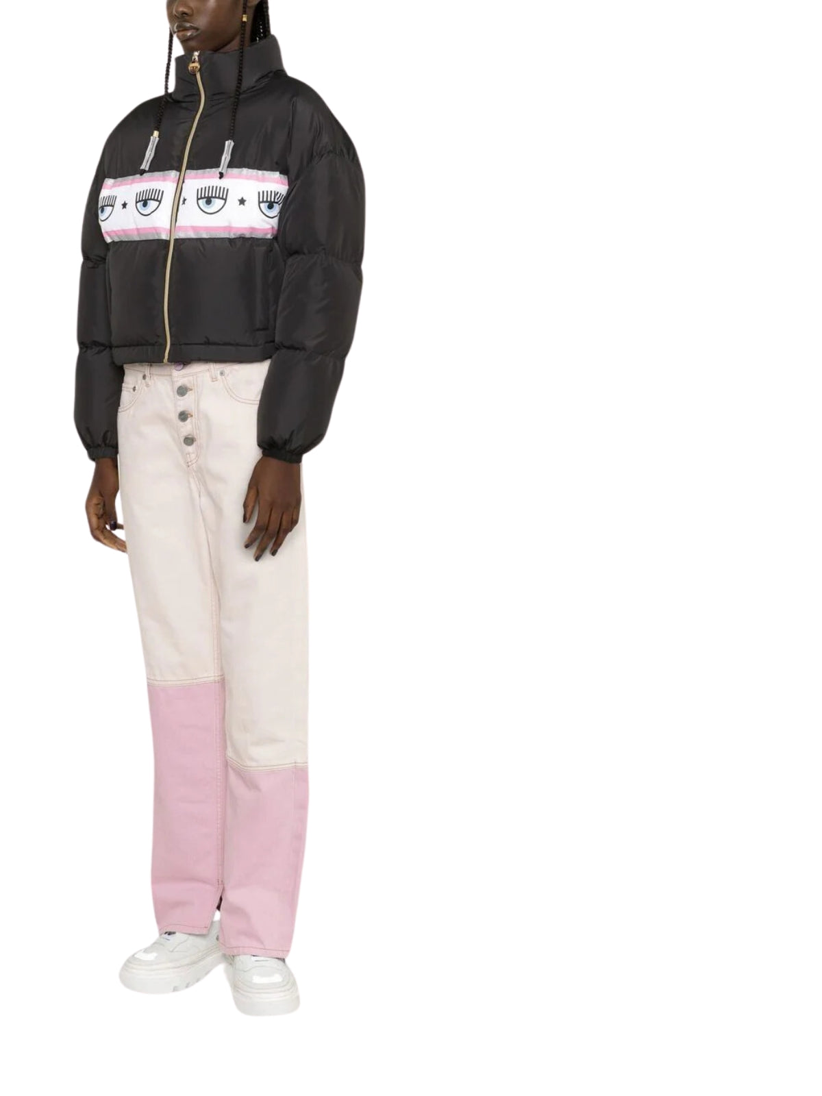 Chiara Ferragni Jacket Puffer Logo Print Black