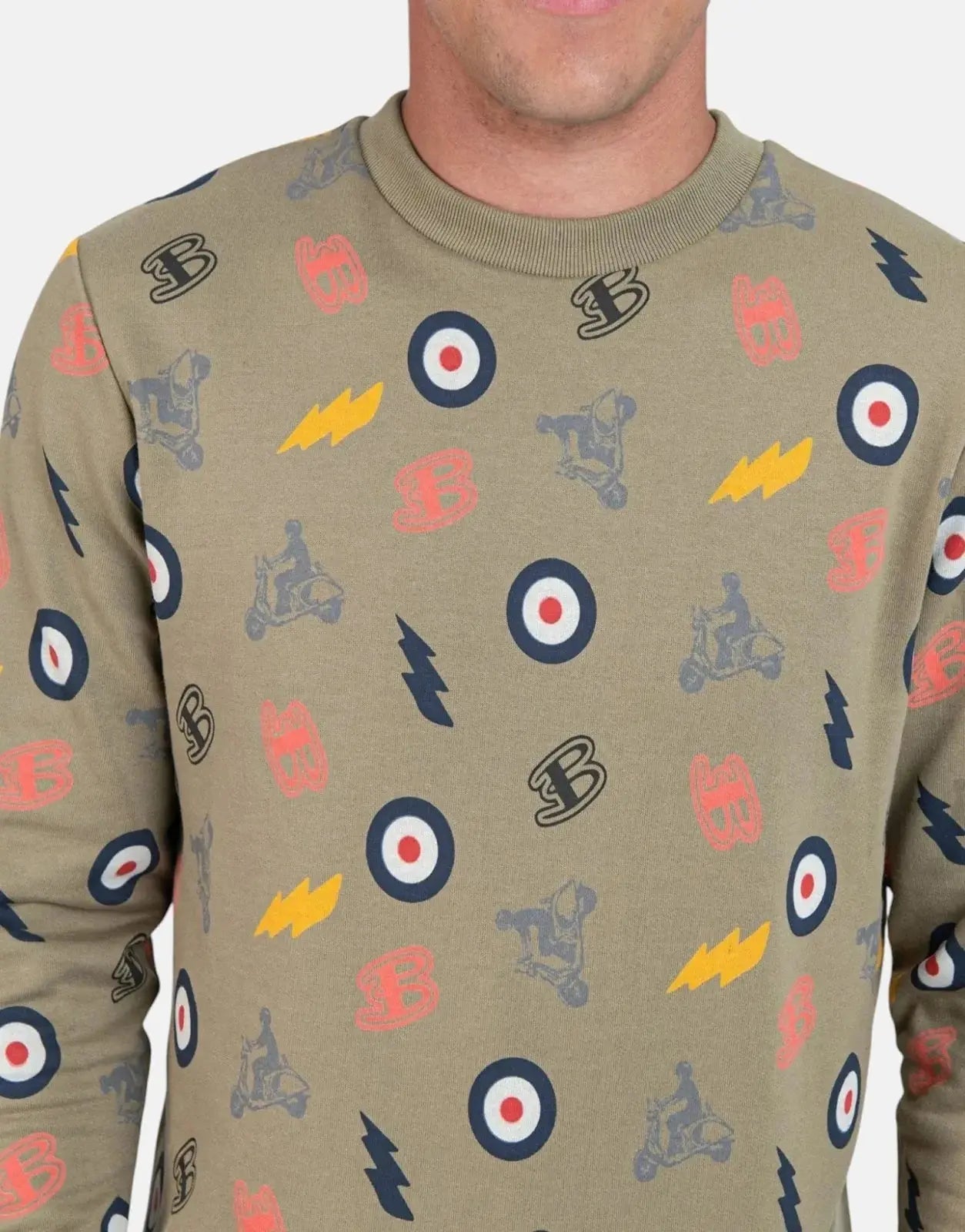 Ben Sherman All Over Print Olive Sweatshirt