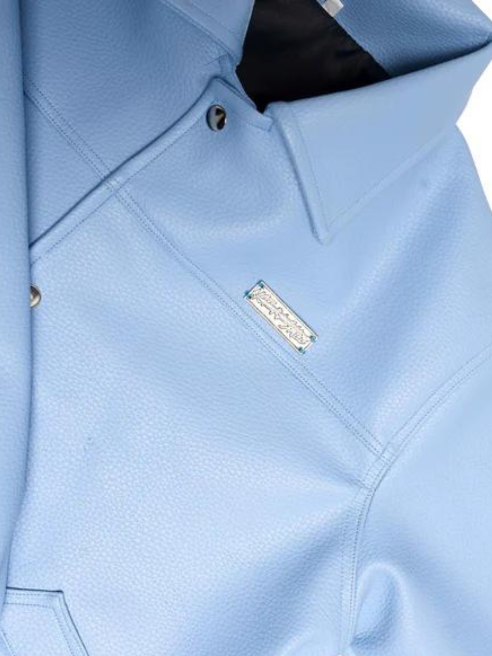 Notivsale Blue Leather Jacket