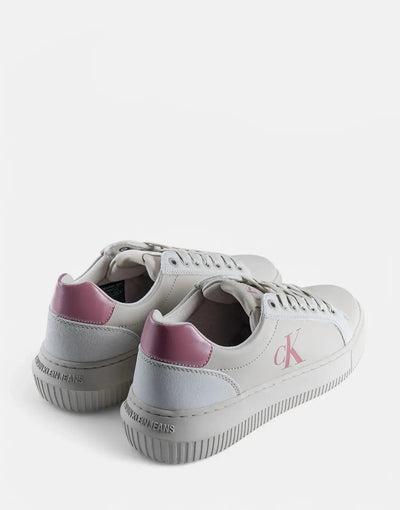 Calvin Klein Chunky Cupsole Leather Off White Multi Sneakers