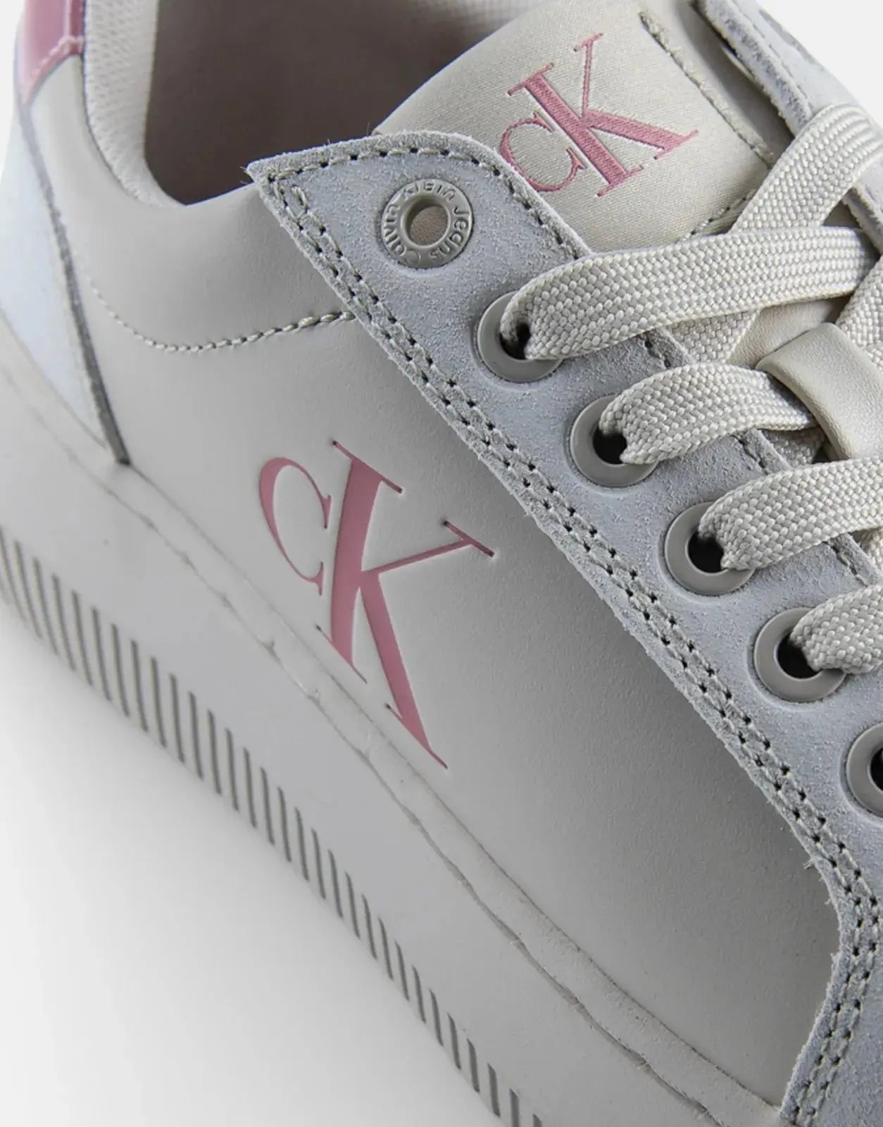 Calvin Klein Chunky Cupsole Leather Off White Multi Sneakers