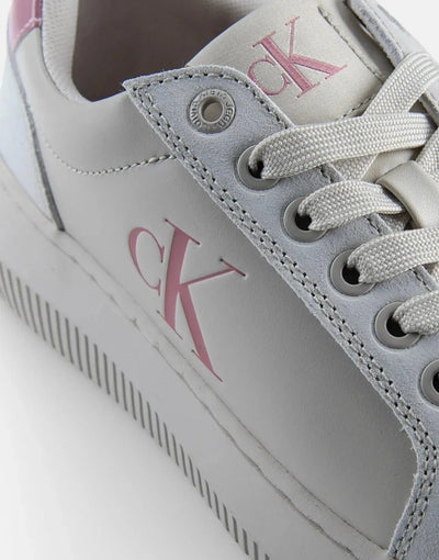 Calvin Klein Chunky Cupsole Leather Off White Multi Sneakers