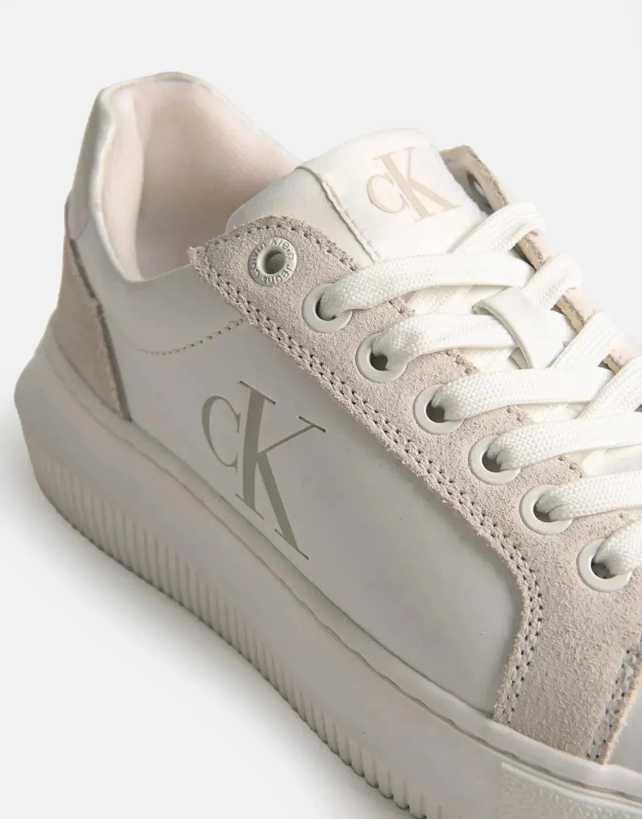 Calvin Klein Chunky Cupsole MG Leather White Sneakers
