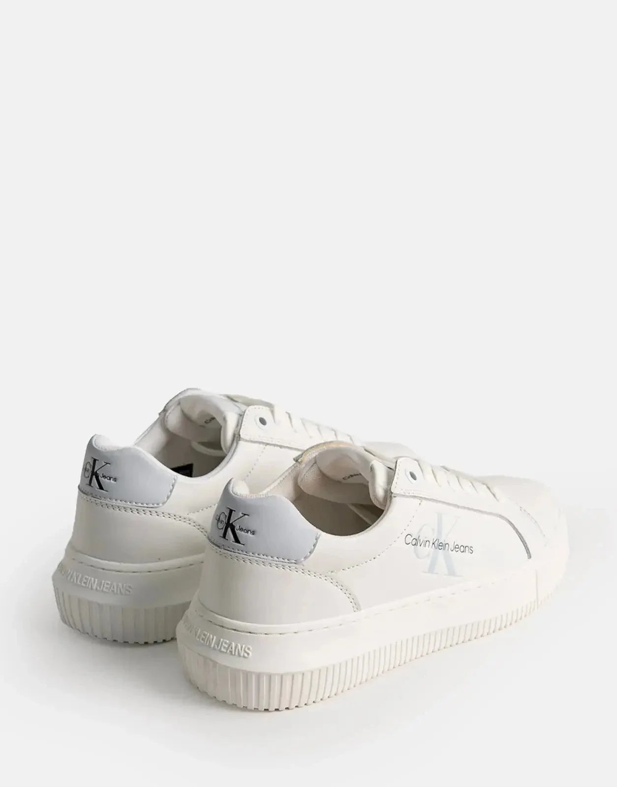 Calvin Klein Chunky Cupsole Mono Leather White Sneakers