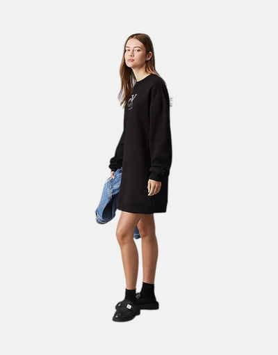 Calvin Klein Embroidered Monologo Black Dress
