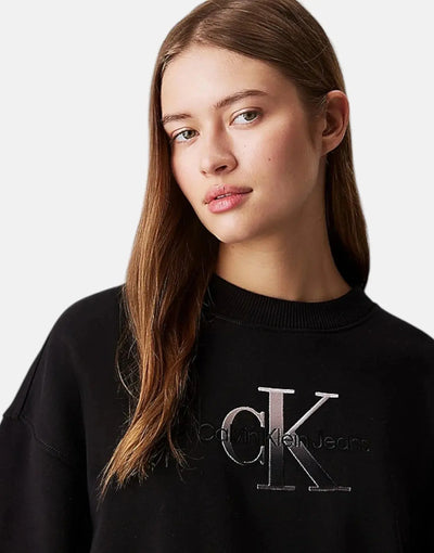 Calvin Klein Embroidered Monologo Black Dress