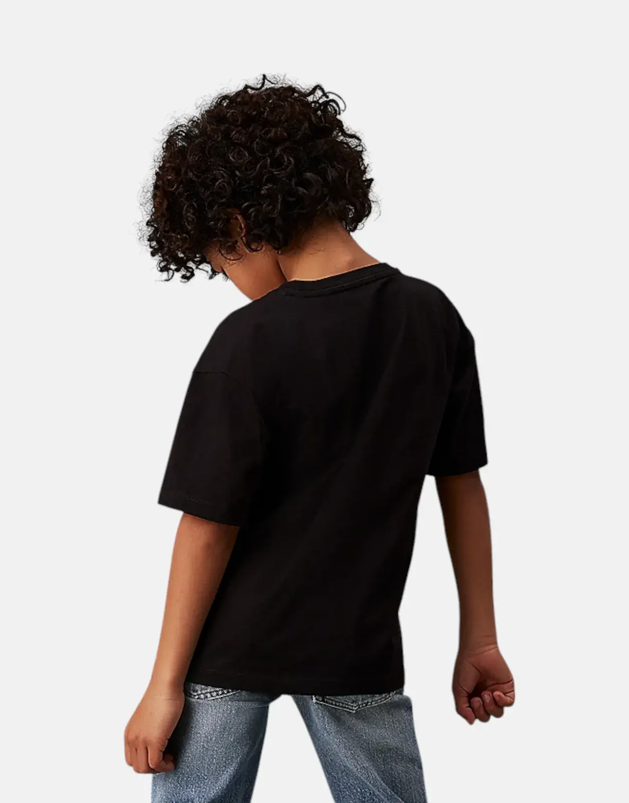Calvin Klein Kids Monogram Grid Relaxed Black T-Shirt