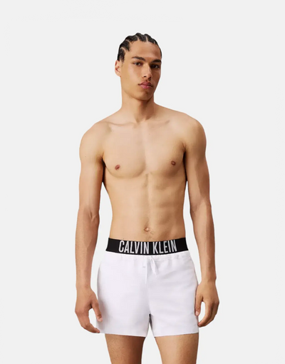Calvin Klein Waistband White Swim Shorts