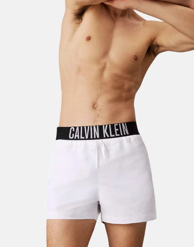 Calvin Klein Waistband White Swim Shorts