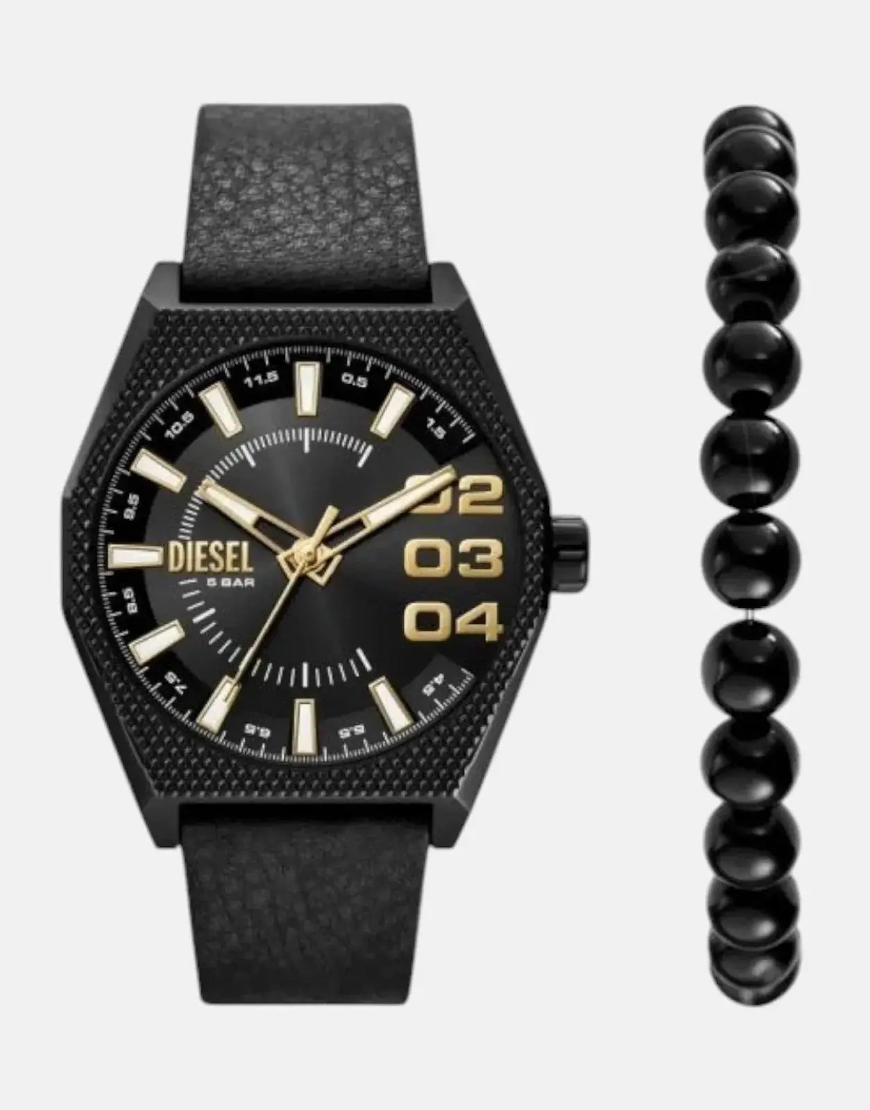 Diesel Scraper Black Watch & Bracelet Set