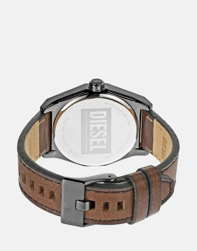 Diesel Scraper Brown NSBB Mixed Leather Watch