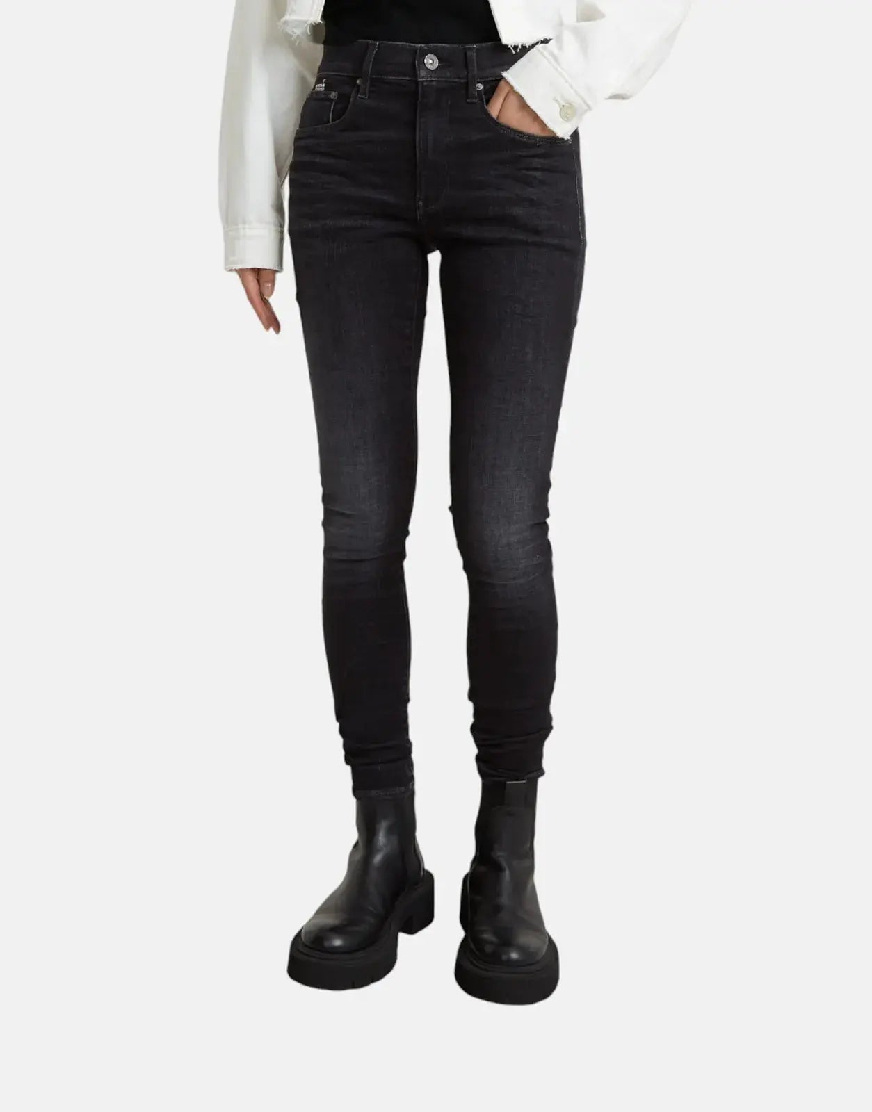 G-Star RAW 3301 Ladies Skinny Worn Coal Jeans