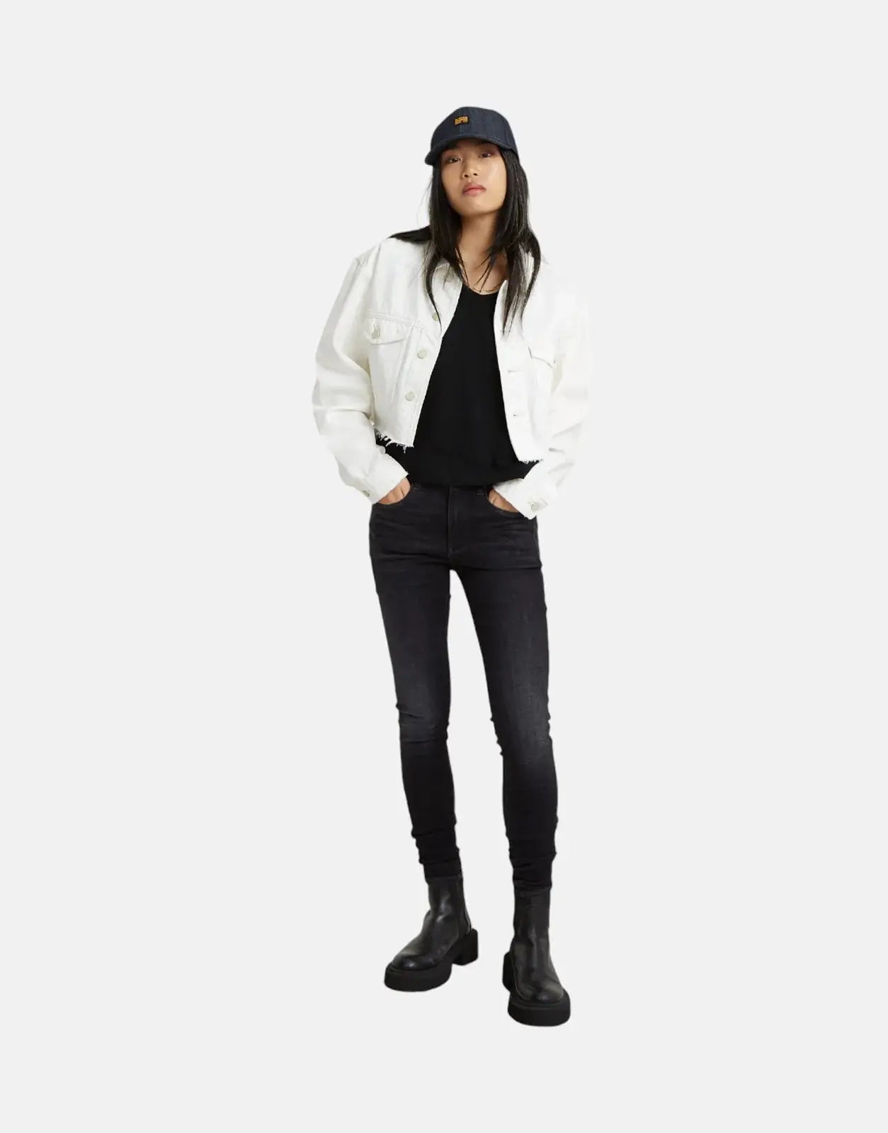 G-Star RAW 3301 Ladies Skinny Worn Coal Jeans