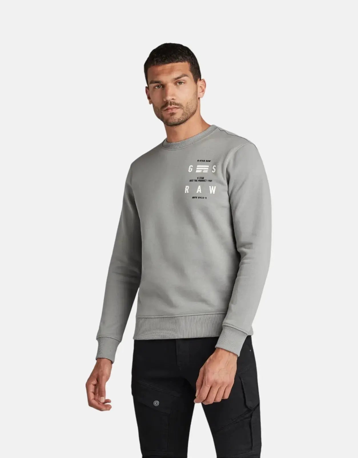 G-Star RAW Back Print Logo Charcoal Sweatshirt