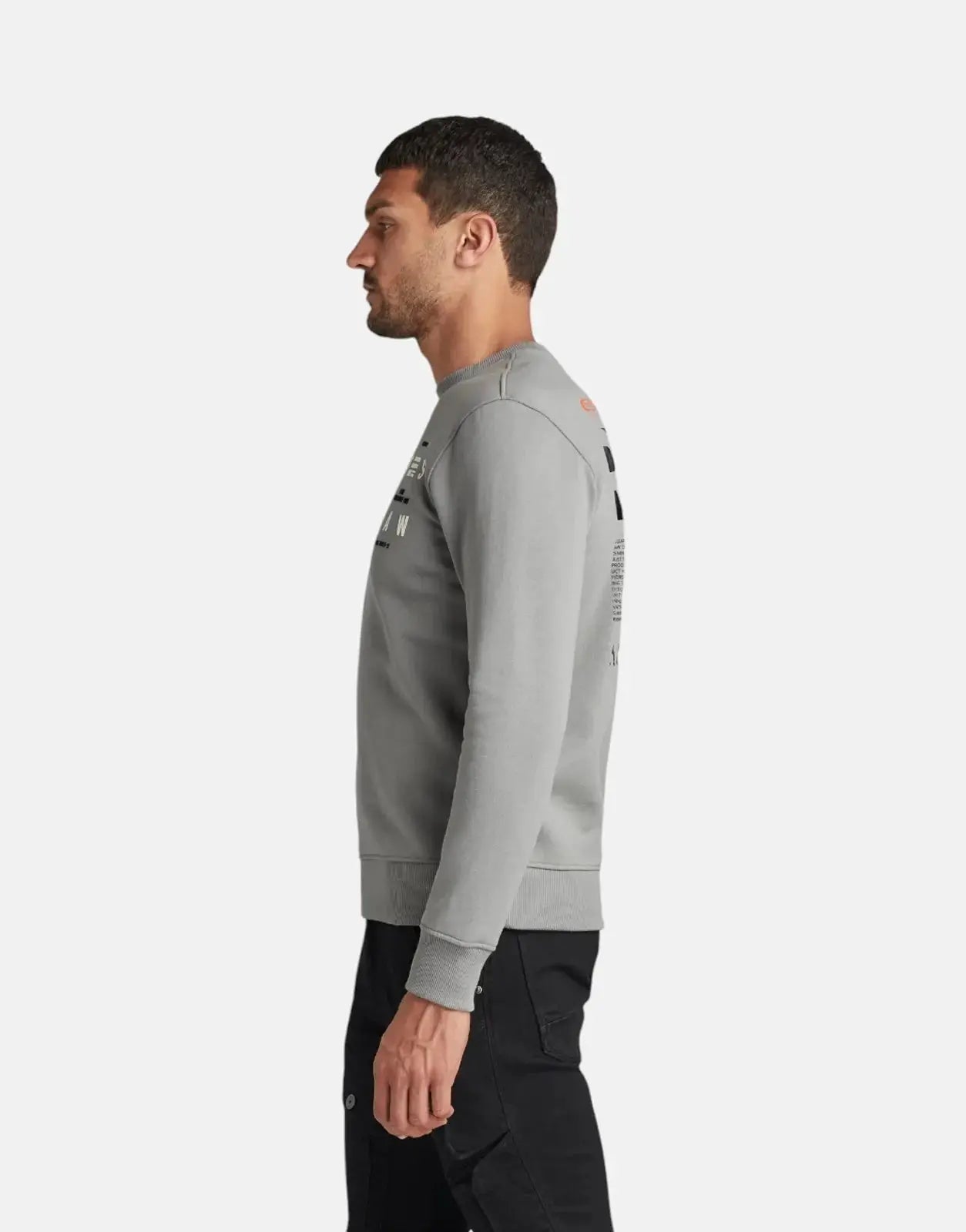 G-Star RAW Back Print Logo Charcoal Sweatshirt