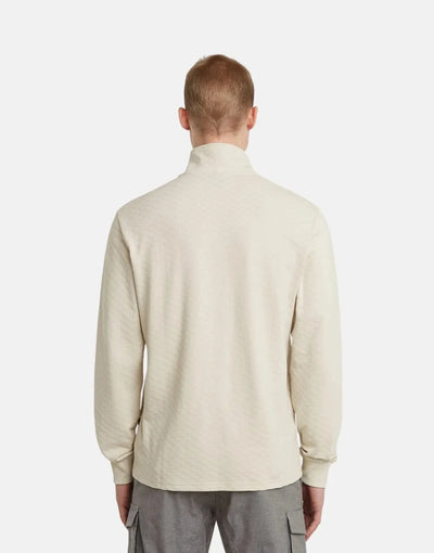 G-Star RAW Checquard Tweeter Half Zip Whitebait Sweatshirt