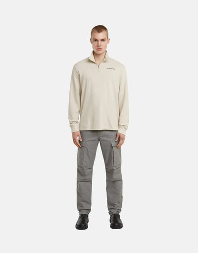 G-Star RAW Checquard Tweeter Half Zip Whitebait Sweatshirt