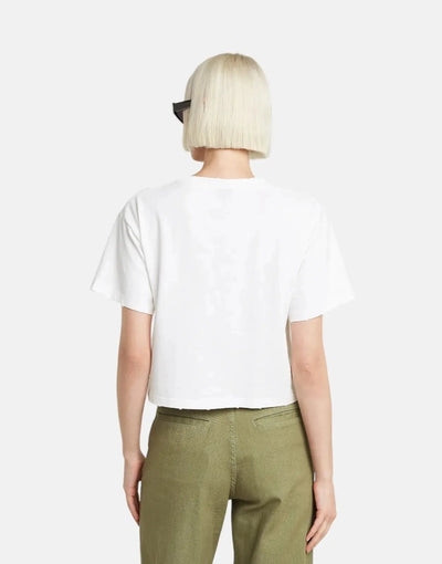 G-Star RAW Cropped Logo Relaxed White T-Shirt