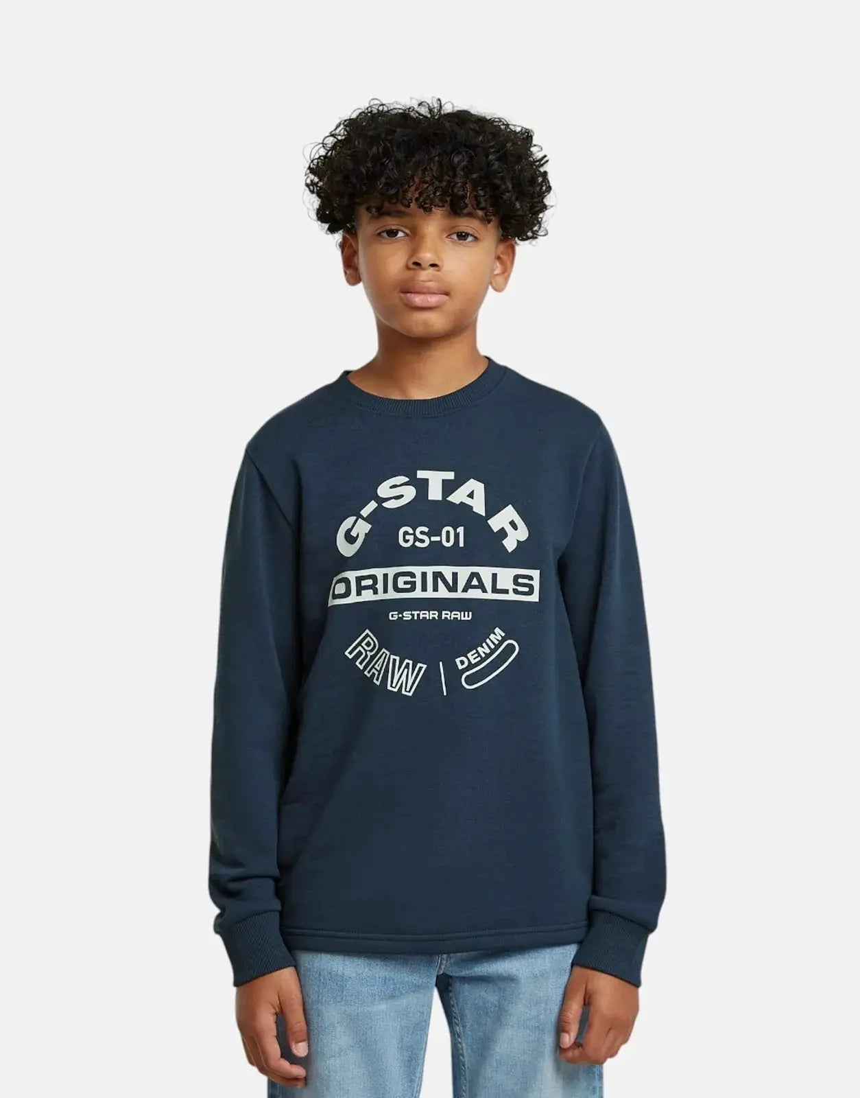 G-Star RAW Kids Crew Unbrushed Dark Blue Sweatshirt