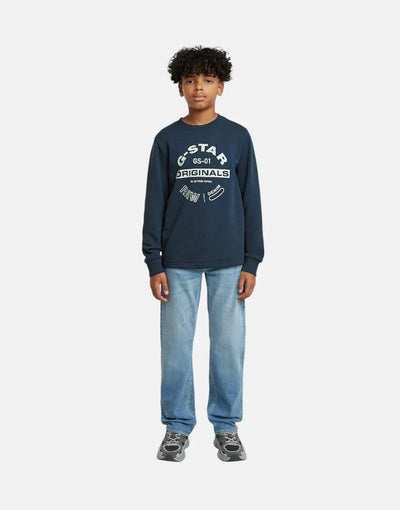 G-Star RAW Kids Crew Unbrushed Dark Blue Sweatshirt