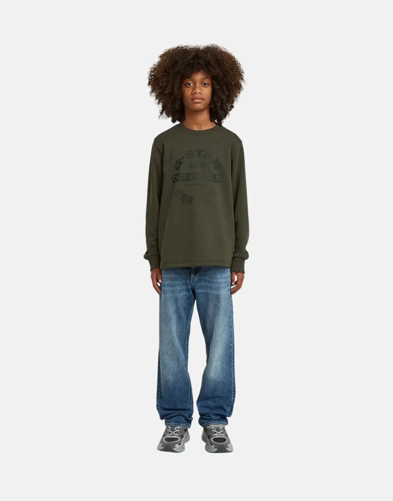 G-Star RAW Kids Crew Unbrushed Grey Sweatshirt