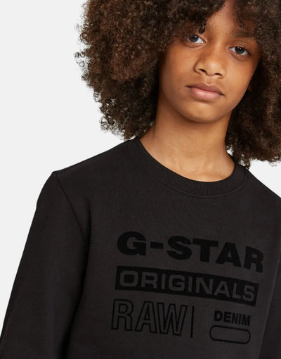 G-Star RAW Kids Unbrushed Black Sweatshirt