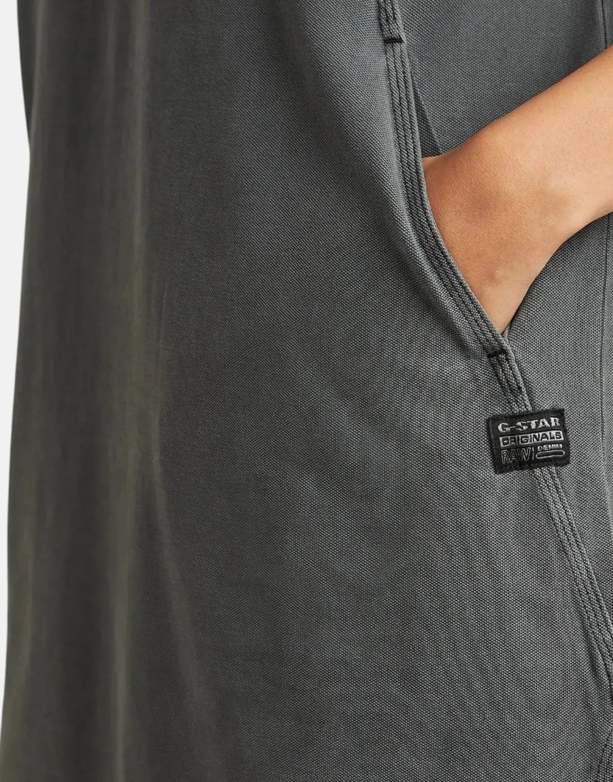 G-Star RAW Seam Detail Polo Black Dress