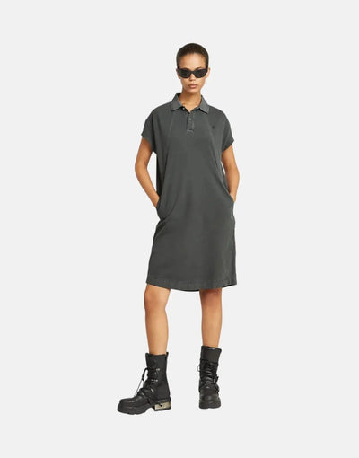 G-Star RAW Seam Detail Polo Black Dress
