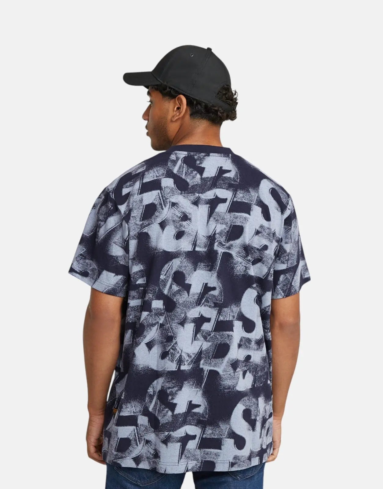 G-Star RAW Sprayed Letters Loose Osaka Blue T-Shirt