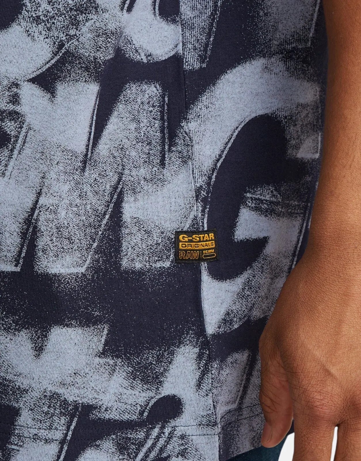 G-Star RAW Sprayed Letters Loose Osaka Blue T-Shirt
