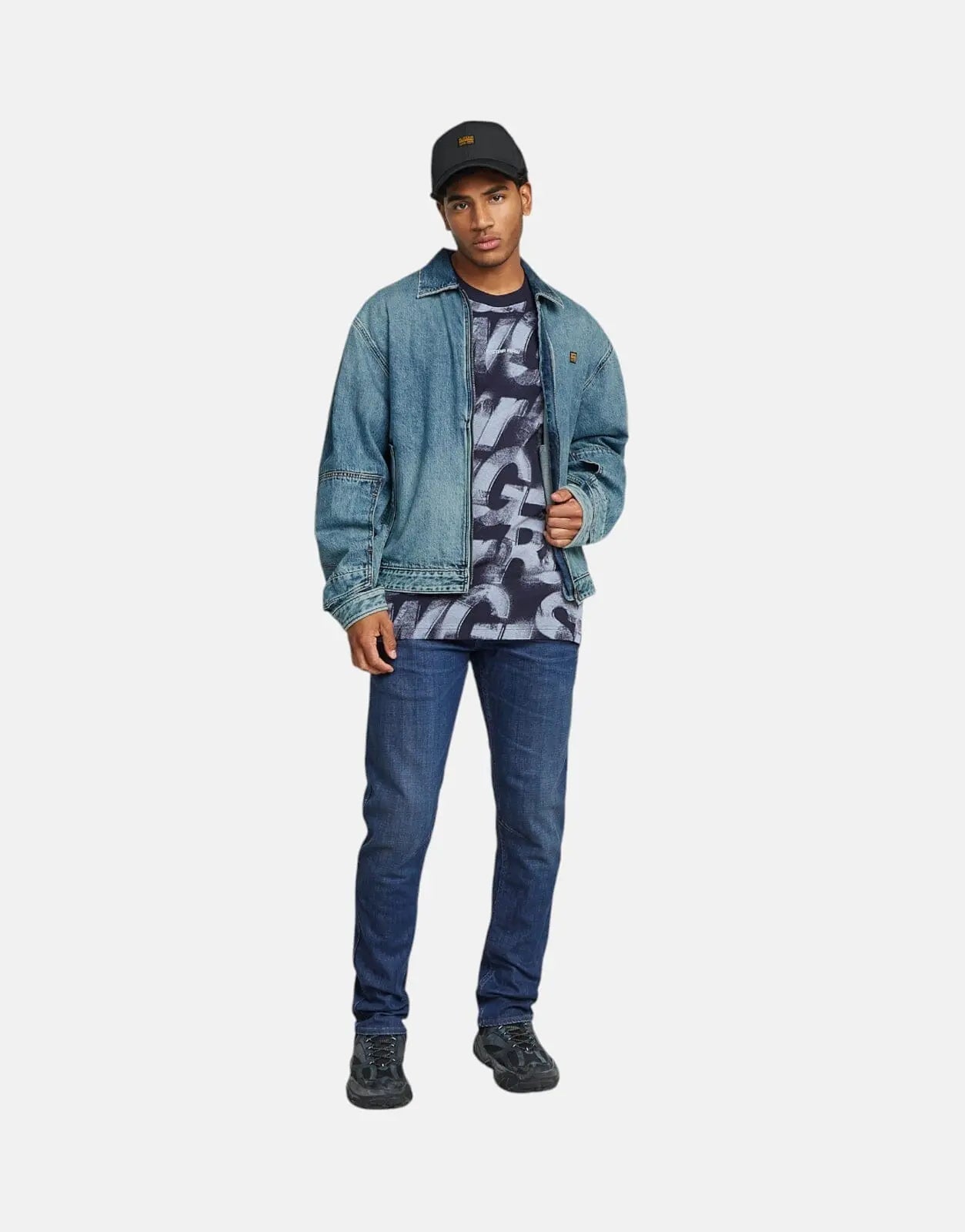 G-Star RAW Sprayed Letters Loose Osaka Blue T-Shirt