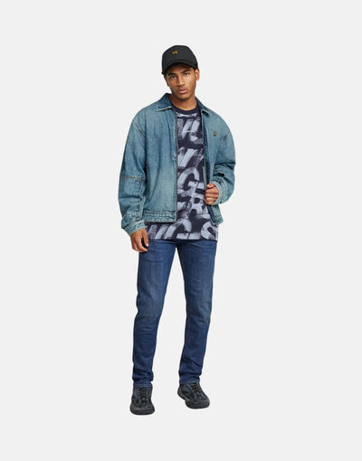 G-Star RAW Sprayed Letters Loose Osaka Blue T-Shirt