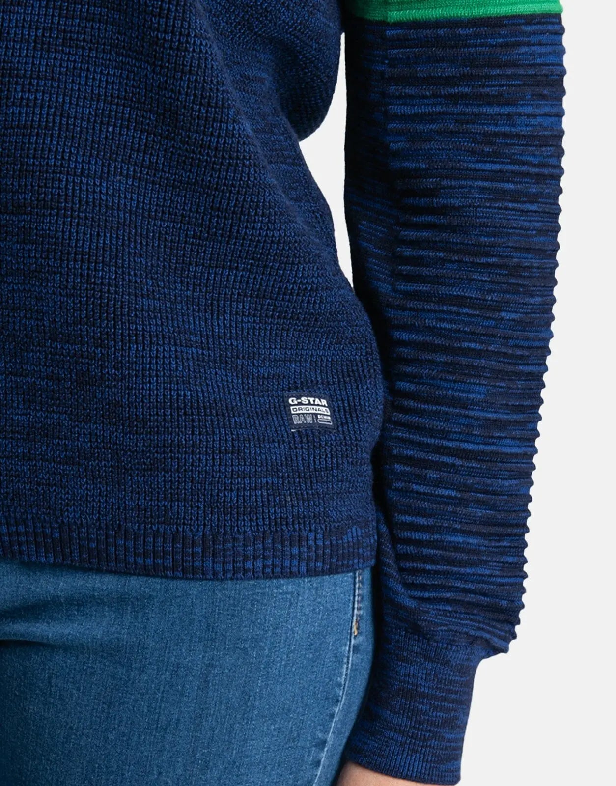G-Star RAW Suzaki Stripe Knit Saru Blue Deep Pacific