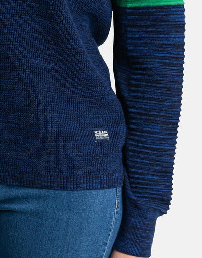 G-Star RAW Suzaki Stripe Knit Saru Blue Deep Pacific
