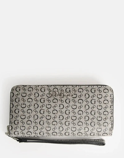 Guess Abbas Slg Large Zip Around Bag BLK