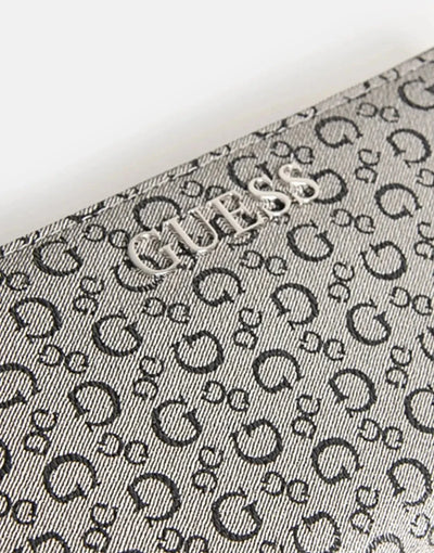 Guess Abbas Slg Large Zip Around Bag BLK