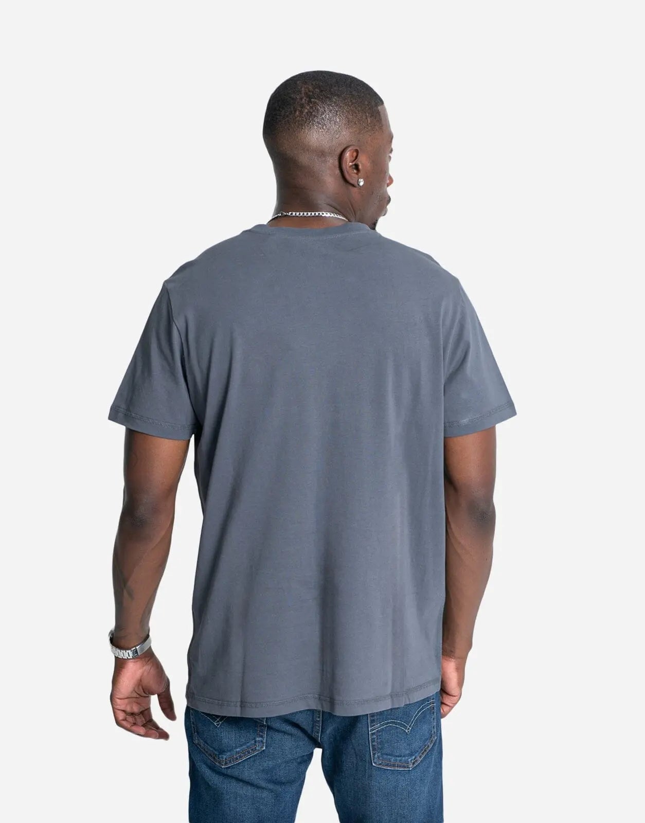 Guess Crew Neck Guess Logo Dark Grey T-Shirt