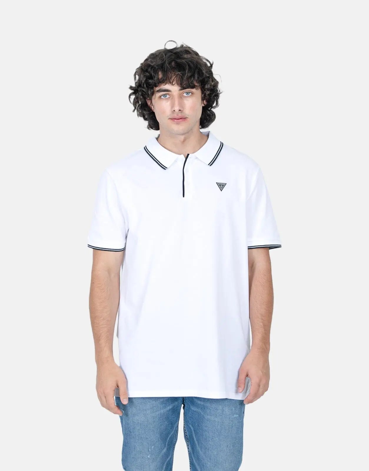 Guess Tipped Core White Polo Shirt