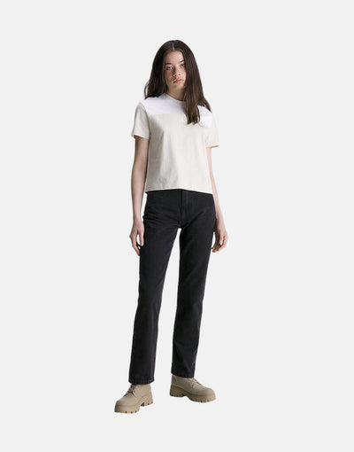 Calvin Klein Color Block Relaxed T-Shirt Off White