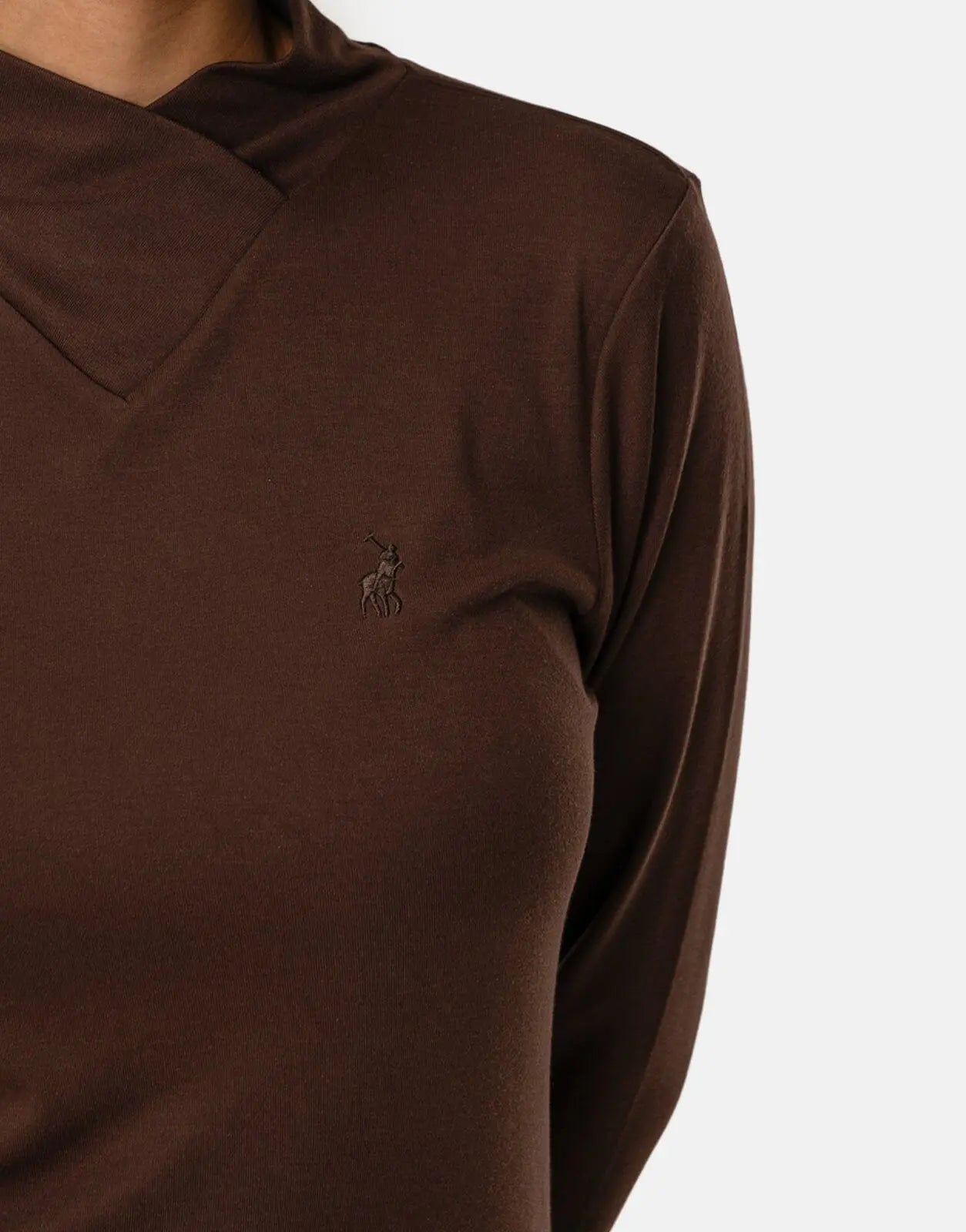 Polo Ava LS Second Skin Chestnut Top