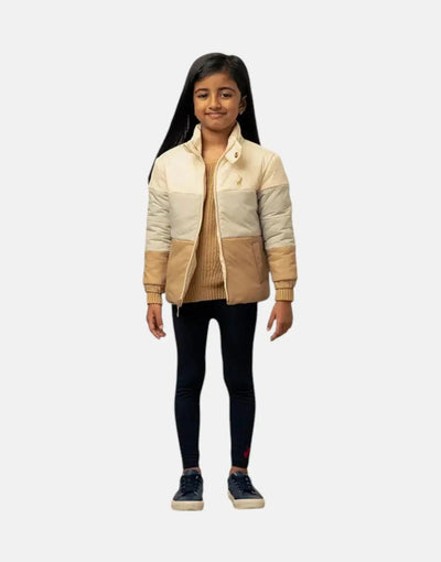 Polo Girls Bailey Colour Block Stone Puffer Jacket